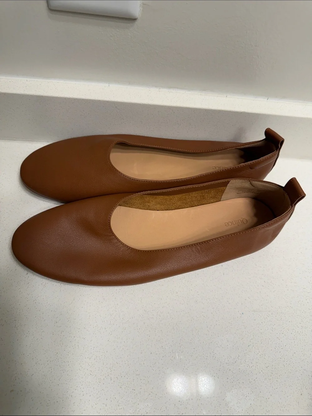 Quince Women's Cognac Slip-On Leather Flats